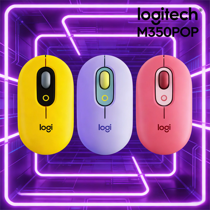 Logitech M350 POP Wireless Mouse features Bluetooth connectivity,It is suitable for girls and ideal for both office and home use
