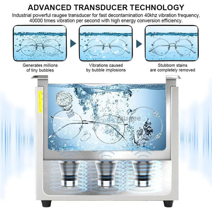 Ultrasonic Cleaner 40KHZ High Frequency Vibration Ultrasonic Washing Bath for Jewelry Watches Denture Glasses Ultrasonic Cleaner