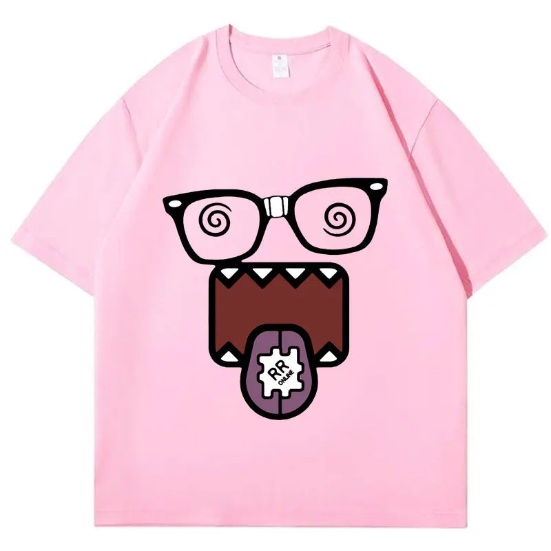 Domo Kun Funny Meme T Shirts Men's Women Clothes Classic Cotton Casual Tee Shirts Short Sleeve Oversized T-shirt Tops Streetwear