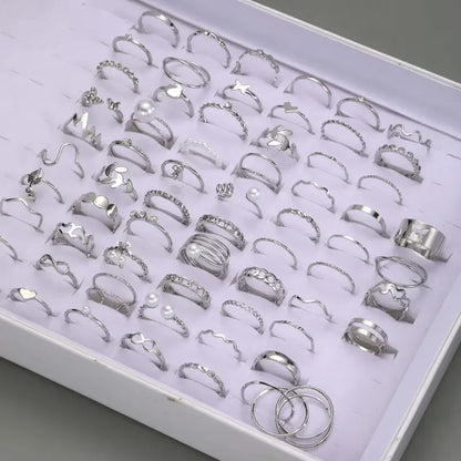 30Pieces Fashion Butterfly Geometric Hollow Ring Set For Women Mix Style Trendy Jewelry Perfect For Daily Wear Party Gifts