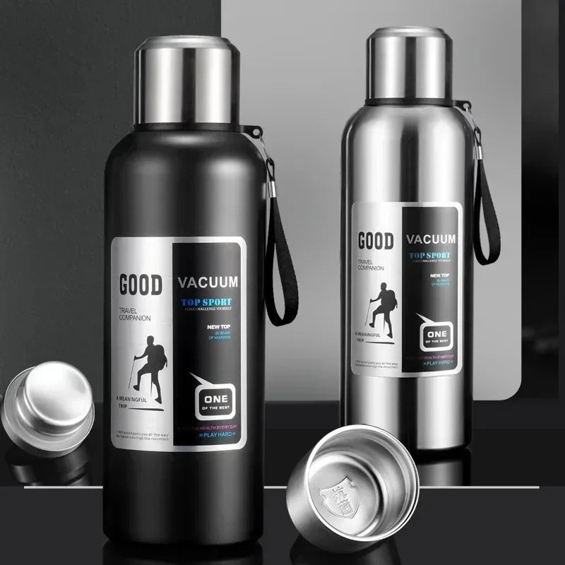 1000ML Stainless Steel Thermos Bottle Sport Thermal Water Bottle Keep Cold and Hot Insulated Cup Outdoor Campping Vacuum Flasks