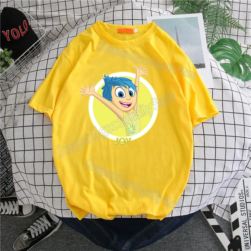 Inside Out 2 T-Shirt New Cute Cartoon Girl Boy Tops Summer WOMEN MEN Clothing Adult Anime Figure Colore Tee Family Clothes Gift