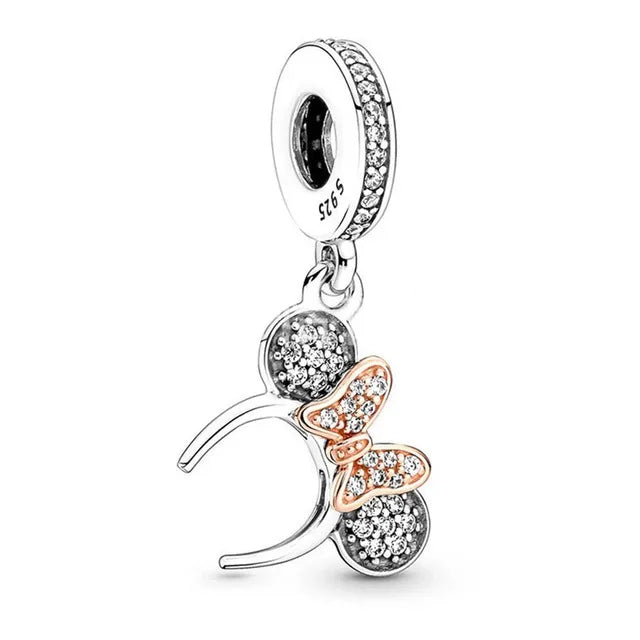 Hot Sell 925 Silver DIY Beads Jewelry Charms Bracelet Mickey Minnie Princess Christmas Stitch Robots Marvel Cute Miniso Disney