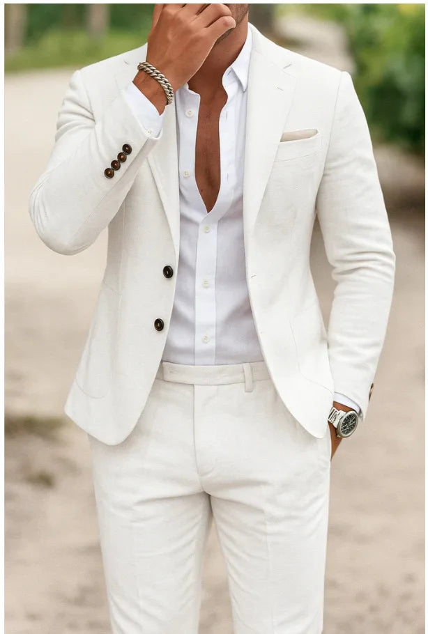 2025 Spring New Men Digital Print Casual Suit Set Jacket Pants Two Piece Cross Border Trade