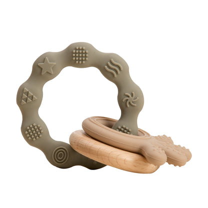 1pc Baby Teether Music Rattles for Kids Animal Crochet Rattle Elephant Giraffe Ring Wooden Babies Gym Montessori Children's Toys