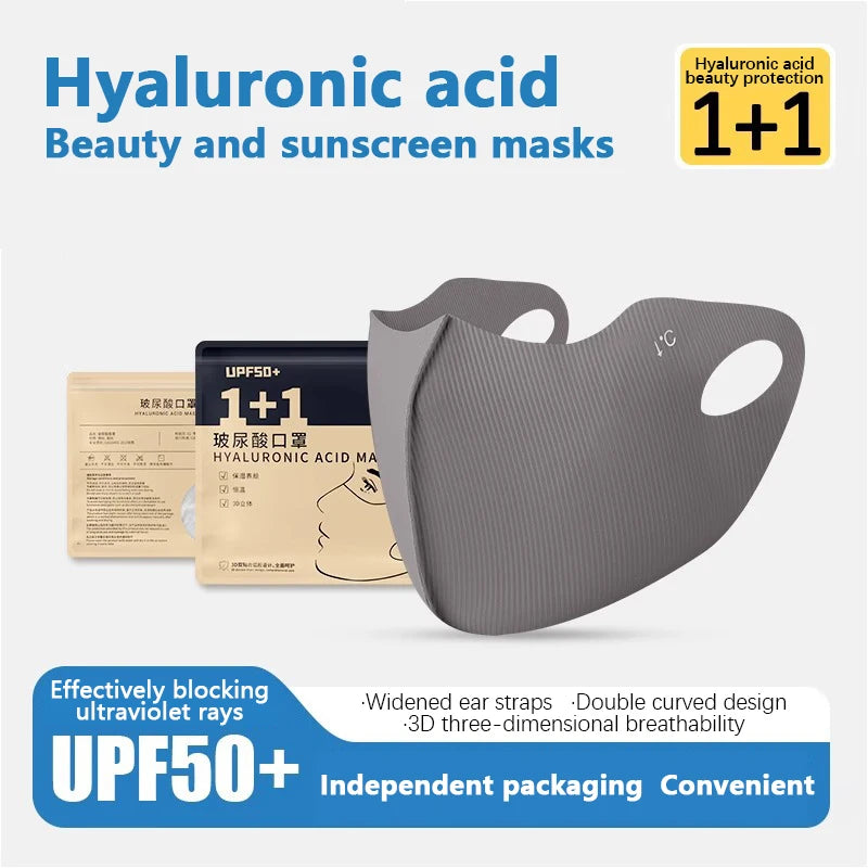UPF50+ Anti-UV Face Cover Washable Hyaluronic Acid Face Mask Outdoor Running Cycling Sports Sun Protection Mask