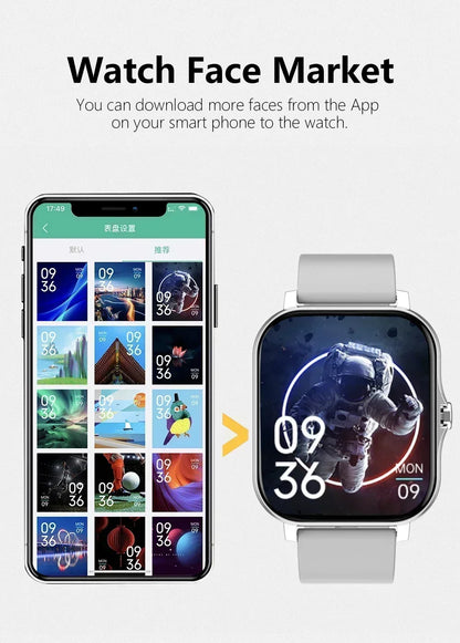Smart Watch Android Phone 1.47'' Inch Color Screen Bluetooth Call Blood Oxygen/Pressure Monitoring Smart Watch Women Men