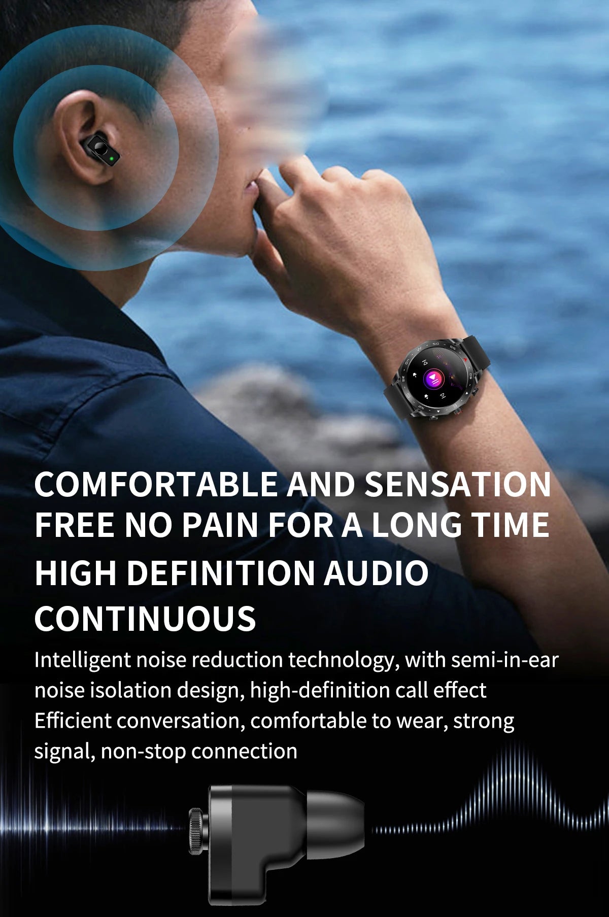 2024 New Smart Watch TWS 2-in-1 Bluetooth Earphones AI Voice SIRI Wake Up Motion Trajectory Tracker Men's and Women's Smartwatch