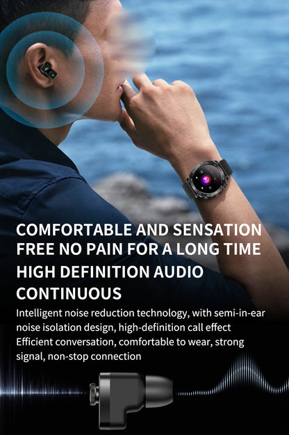 2024 New Smart Watch TWS 2-in-1 Bluetooth Earphones AI Voice SIRI Wake Up Motion Trajectory Tracker Men's and Women's Smartwatch