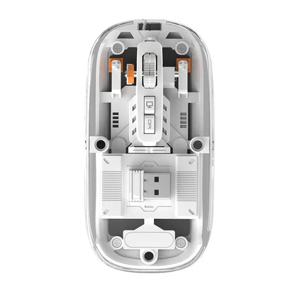 Transparent Magnetic Triple Mode Bluetooth compatible 2.4G Wireless Mouse One-Click Desktop Type-C Rechargeable Silent Mice Mute