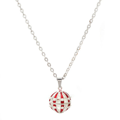 Gradient Cloisonne Aromatherapy Hollow Cage Necklace Essential Oil Diffuser Locket Pendant Music Ball Simple Women Jewelry Gift