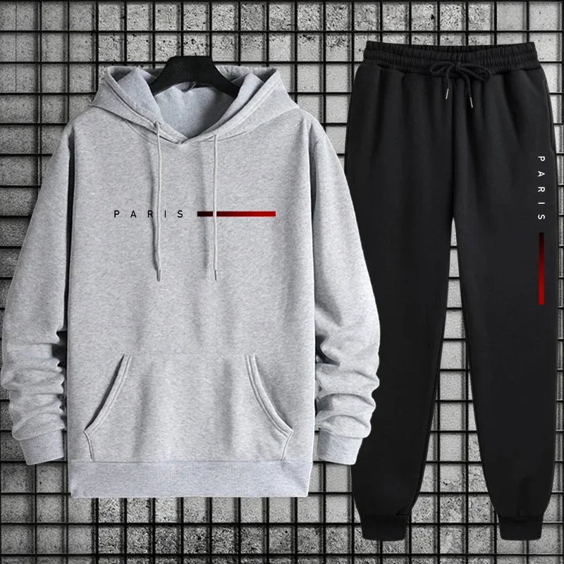 Autumn Winter Casual Hoodie Jogging Suit 2025 New Arrival Mens Tracksuit Hooded Sweatshirt Sweatpants Paris Fashion Sportswear