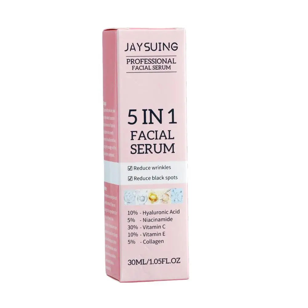 5-in-1 Face Serum 30ml - Moisturizing, Whitening, Anti-Wrinkle, Anti-Aging, Vitamin C & Hyaluronic Acid for Pore Minimizing