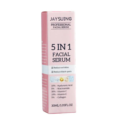 5-in-1 Face Serum 30ml - Moisturizing, Whitening, Anti-Wrinkle, Anti-Aging, Vitamin C & Hyaluronic Acid for Pore Minimizing