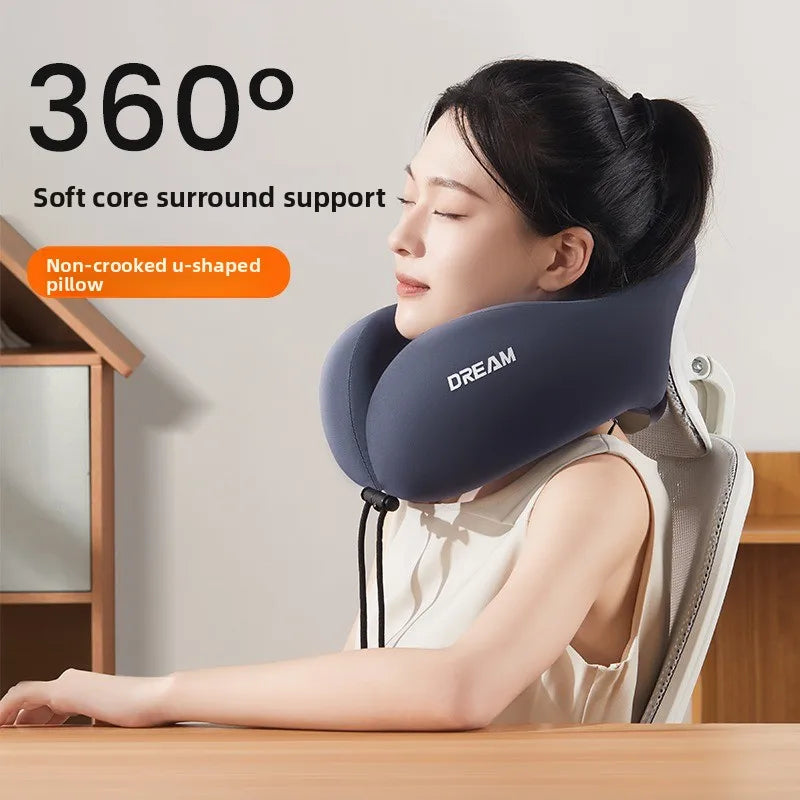 Memory Foam Travel Neck Pillow U Shape Ergonomic Support for Airplane Car Office Comfortable Portable Cervical Pillow