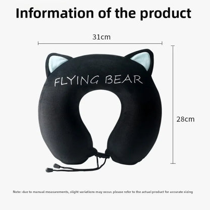 Memory Cotton U Shaped Neck Pillow Cartoon Slow Rebound Portable Travel Airplane Office Nap Use