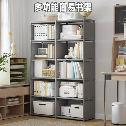 Multi-Layer Bookshelf Easy Assembly Bookcase Living Room Book Shelf Study Room Bedroom Storage Shelf Sundries Toys Cabinet
