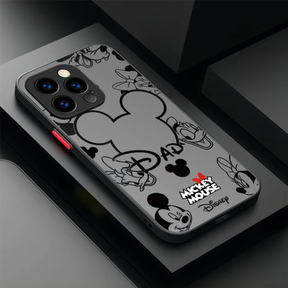 Disney Mickey and Minnie Logo Hard Phone Case For iPhone 17 Air 15 16E 16 14 13 12 11 Pro Max XR 7 8 Plus SE 2020 Bumper Cover