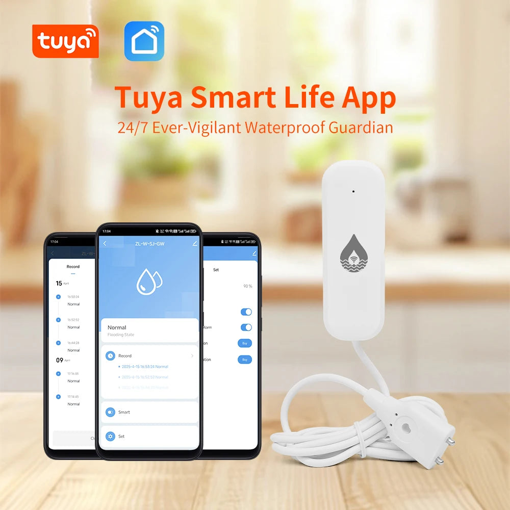 Tuya WiFi/Zigbee Water Leak Detector Sensor Smart Home App Remote Monitoring Flood Alarm Security Protection For Google Home