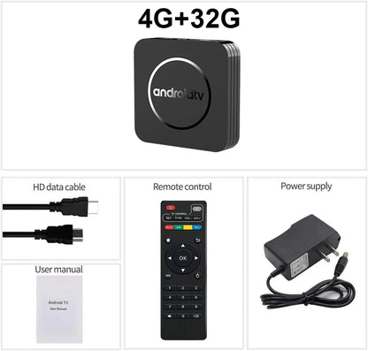 Android 14 8K Ultra HD Q11 Smart TV Box Fast Stable Transmission Media Player 4GB 64GB Large Memory Google Assistant Set Top Box
