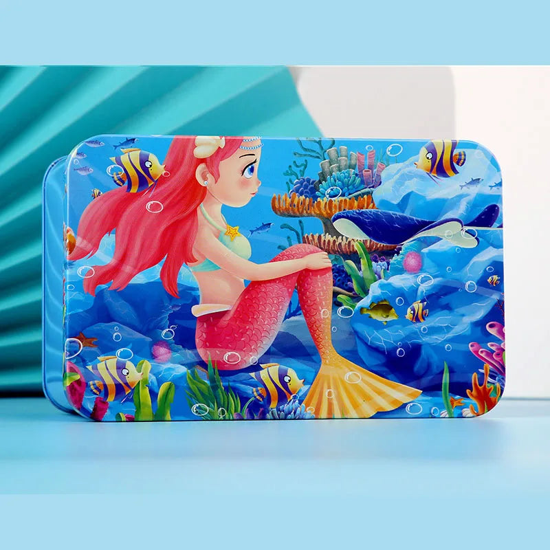 200 Pieces Puzzles for Kids Cartoon Animal Mermaid Jigsaw Puzzle Toy Learning Educational Toys for Children Montessori Games