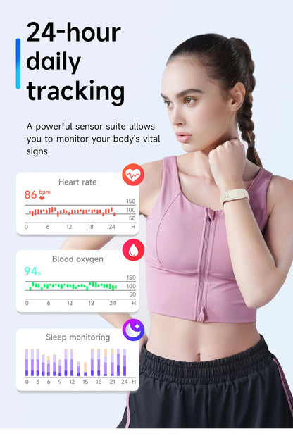 2025 New Smart Watch For Andrio IOS Fitness Sport Smart Bracelet Heart Rate Blood Oxygen Health Monitor Men Smartwatch Women