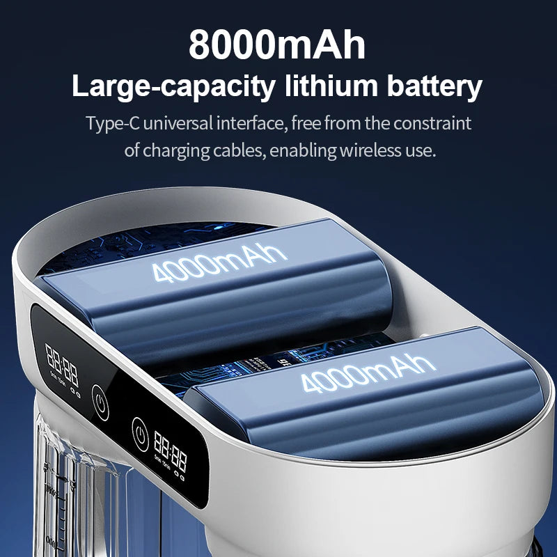 Portable Wireless Dual-Cup Washing Machine U10 8000mAh Rechargeable 2.5L×2 IPX4 Waterproof Mini Laundry Washer
