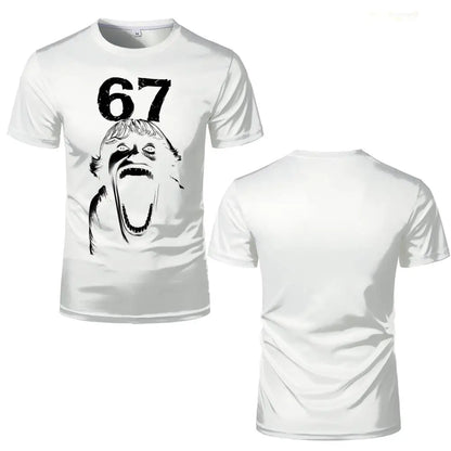 Fun Doot Doot 6 7meme Print T-Shirt Six Seven Slang Term Brain Rot Short-Sleeve Tee SCP-67 Unisex Casual Fashion Streetwear Tops