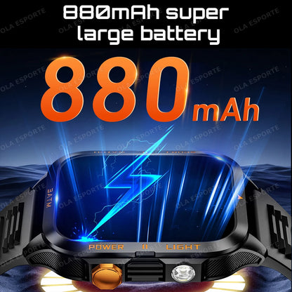 Smart Watch For Android IOS AMOLED Screen Bluetooth Call Fitness Clock 100+ Sports Modes Pedometer 880mAh Battery Men Smartwatch