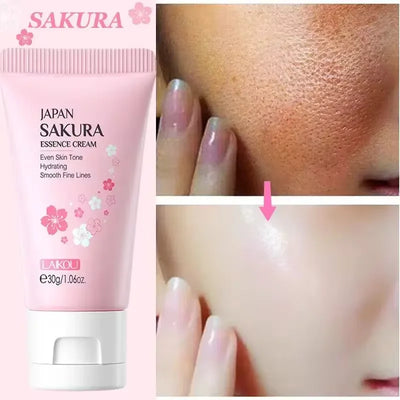Sakura Whitening Face Cream Wrinkle Remover Fade Fine Lines Serum Firm Lift Shrink Pores Moisturizing Brighten Smooth Skin Care