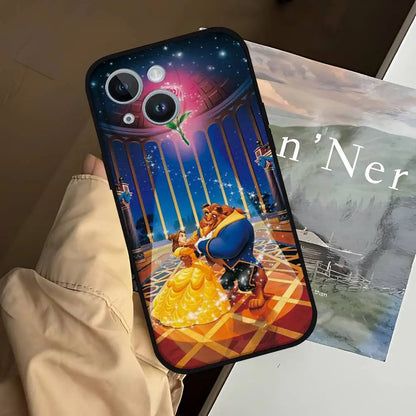 Beauties Beasts Rose Princess Art Print Phone Case For IPhone 1716 15 14 13 Pro Max 11 12 Mini X Xs XR Black Silicone Cover