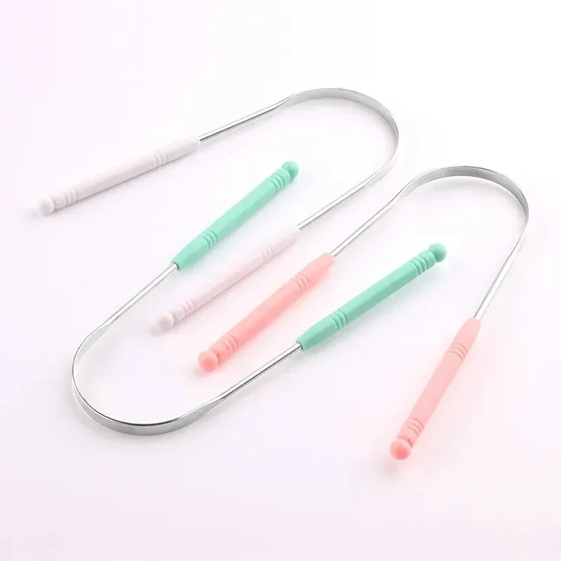 혀 스크레퍼 Hot 1PC Stainless Steel Tongue Scraper Cleaner Fresh Breath Cleaning Coated Tongue Toothbrush Oral Hygiene Care Tools