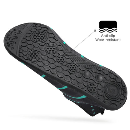 New Beach Shoes Wading Upstream Shoes Non-Slip Water Socks Swimming Shoes Breathable Treadmill Soft Shoes Black Soft Soled