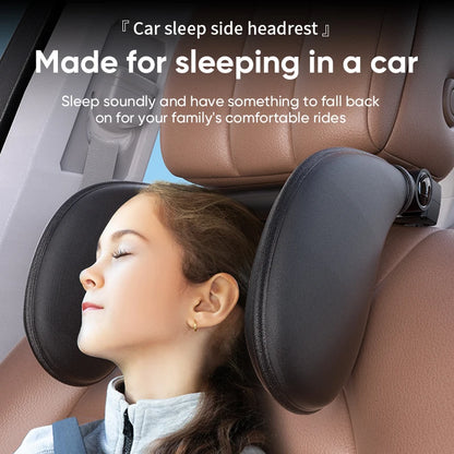 Ergonomic 360° Adjustable Auto Cervical Pillow with Memory Foam & Side Pads One-Click Sleep Headrest for Car Travel BMW Benz