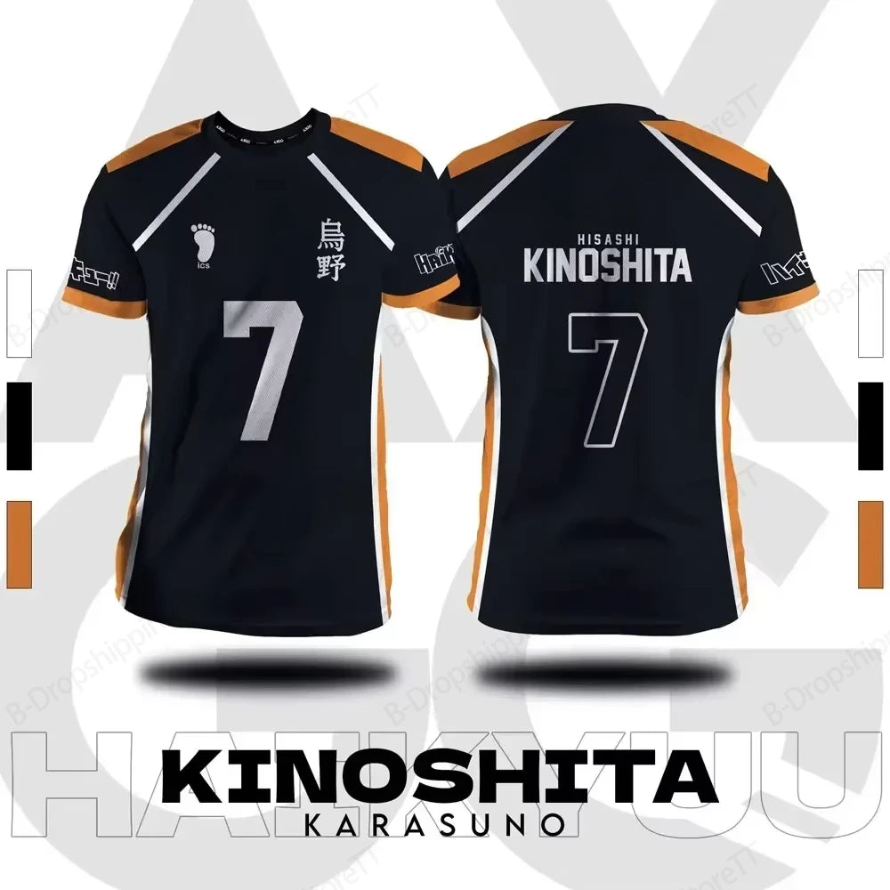 Jersey Haikyuu Fukurodani Hinata Anime 3D Print T-shirt Men Women Fashion Plus Size Short Sleeve Tops Tees Sports Tshirt Kids