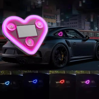 Universal Car Solar Heart-shaped Light Car Window LED Peach Heart Atmosphere Lamp for Car Exterior Interior Decoration