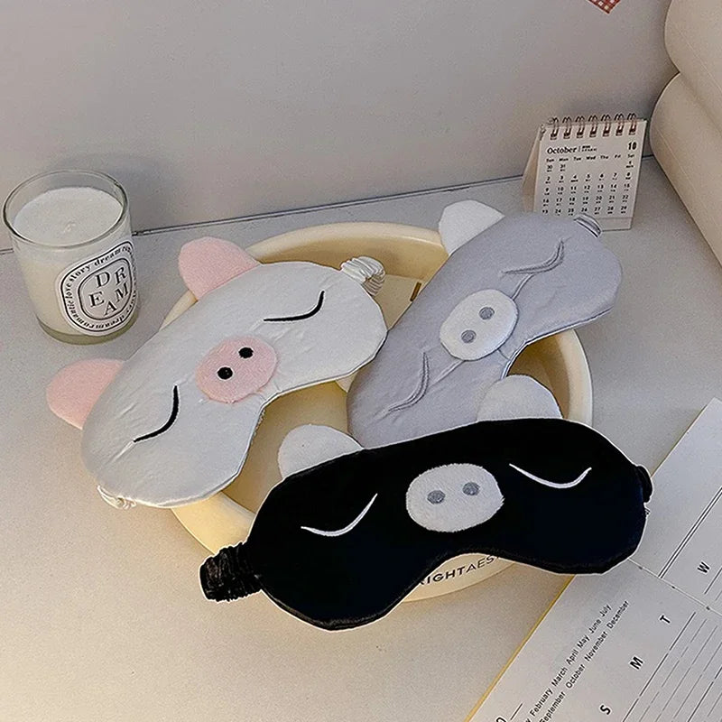 Cute Pink Cartoon Piggy Sleeping Mask Travel Relax Eye Cover For Sleep Shading Eye Eye Patch Beauty Health Eye Pads