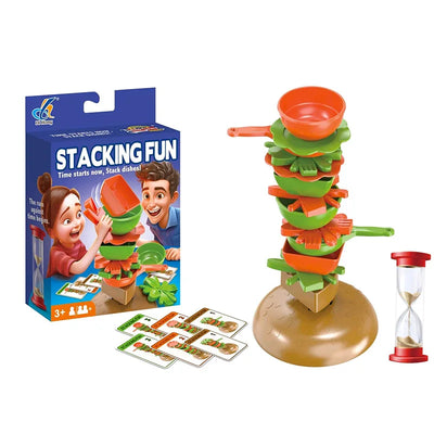 Stacking Game, Food Stacking Game, Tabletop Game for Kids & Adults, Family Fun Game