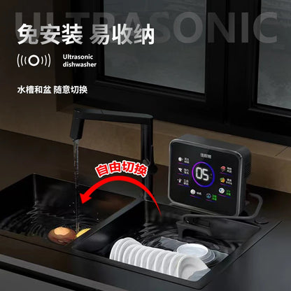 Ultrasonic Dishwasher Active Sterilization Multifunctional Vegetable Washing Artifact Installation-free Sink Desktop Cleaner