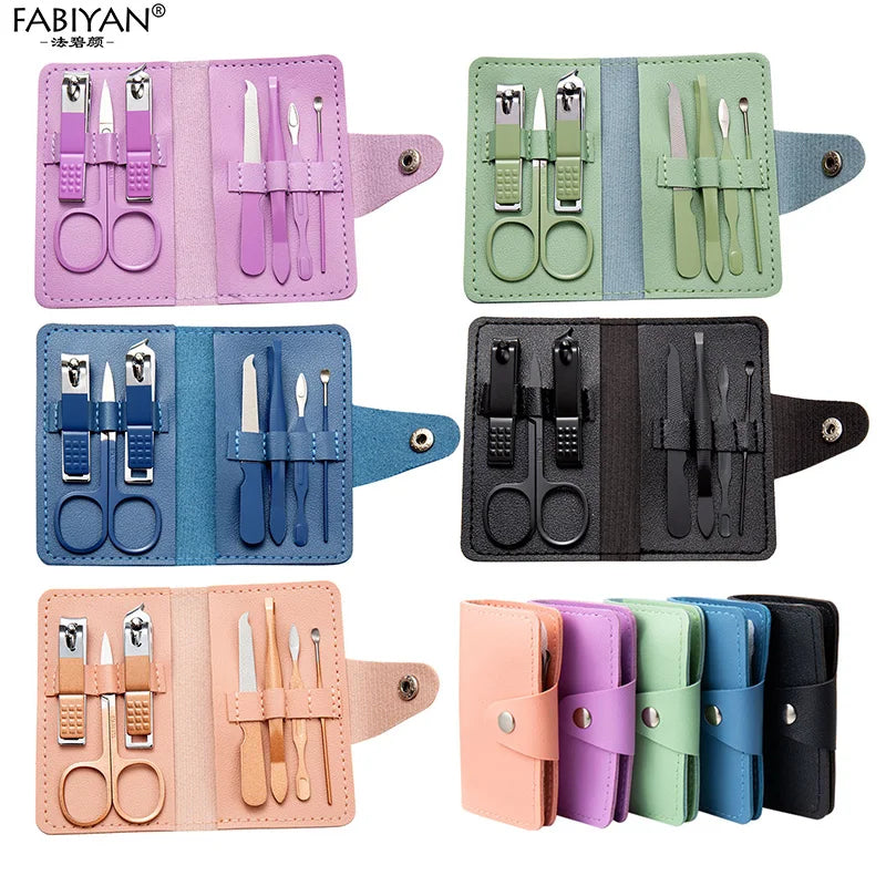 7Pcs Portable Nail Clipper Set Beauty Nail Trimmer Ear Peeling Knife Manicure Set Personal Care Pedicure Tools Eyebrow Scissors