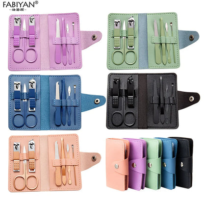 7Pcs Portable Nail Clipper Set Beauty Nail Trimmer Ear Peeling Knife Manicure Set Personal Care Pedicure Tools Eyebrow Scissors