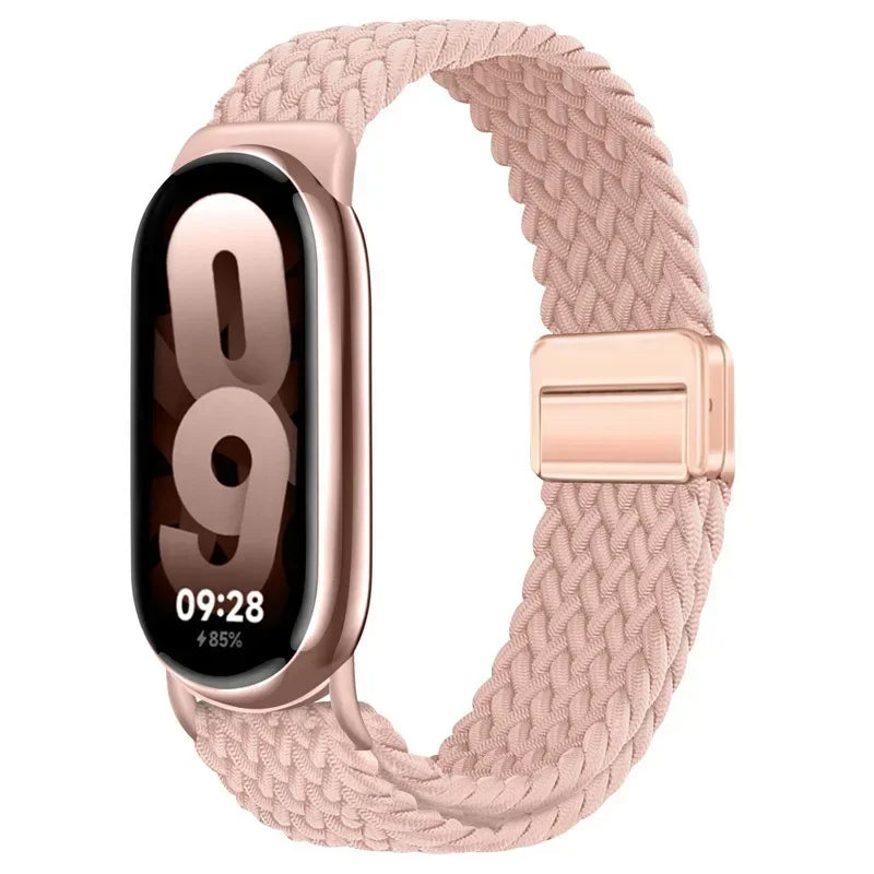 Braided Loop Strap For Xiaomi Band 9 8 Magnetic Buckle Mi band 9 Nylon Bracelet Comfortable Wristband For Mi Band 10 Accessories