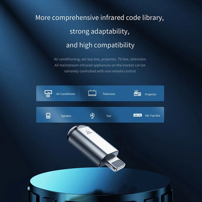 IR Appliances Wireless Infrared Remote Control Adapter Smart App Control Phone Infrared Transmitter For IPhone 16 Android Phone
