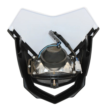 35W Motorcycle Headlight Plate Mask Fairing H4 Headlamp For Yamaha Honda Suzuki Enduro Motocross Dirt Bike Modified Accessories