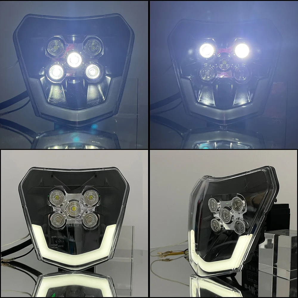 Motorcycle Headlight Plate LED Headlamp for KTM EXC EXCF SX XC 150 250 350 450 Fairing Dirt Bike Motocross Accessories Enduro