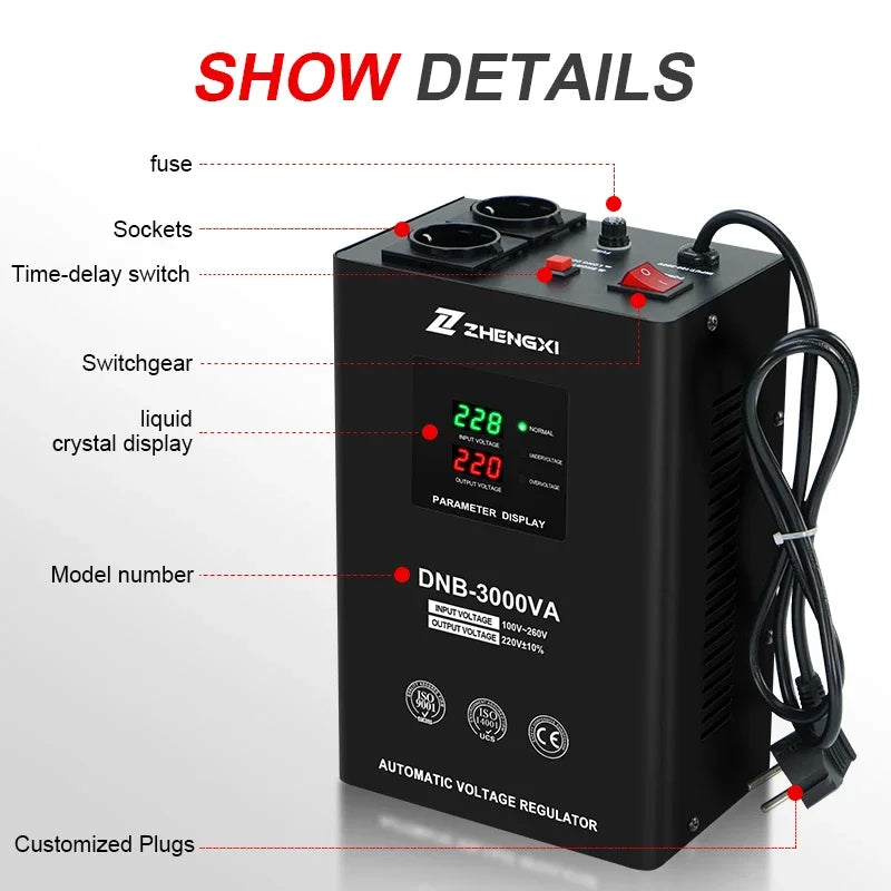 Houseuse  3000VA wall mounted AC220V Single Phase automatic voltage regulators/stabilizers home appliances