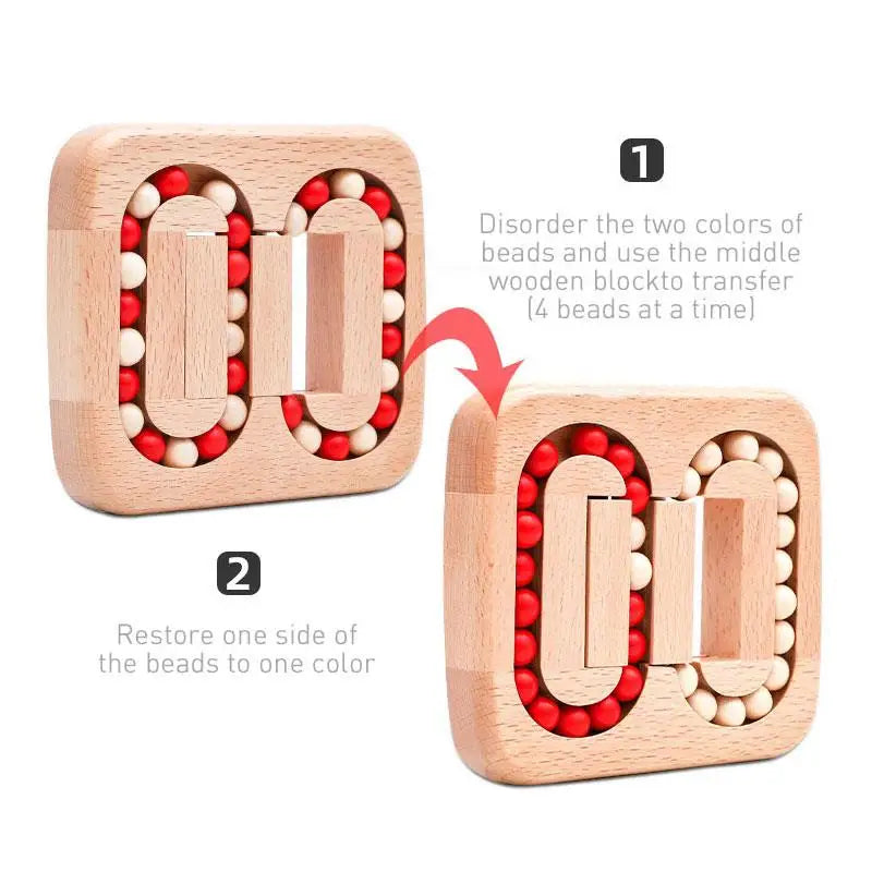 Wooden Puzzle Ball Toys  Luban Lock for Children Educational Early Education Rolling Magical Bean Cube Balls