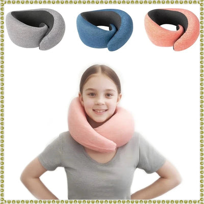 Hot-selling U-shaped memory foam neck pillow, snail travel neck pillow, portable cervical pillow, airplane nap pillow relaxation