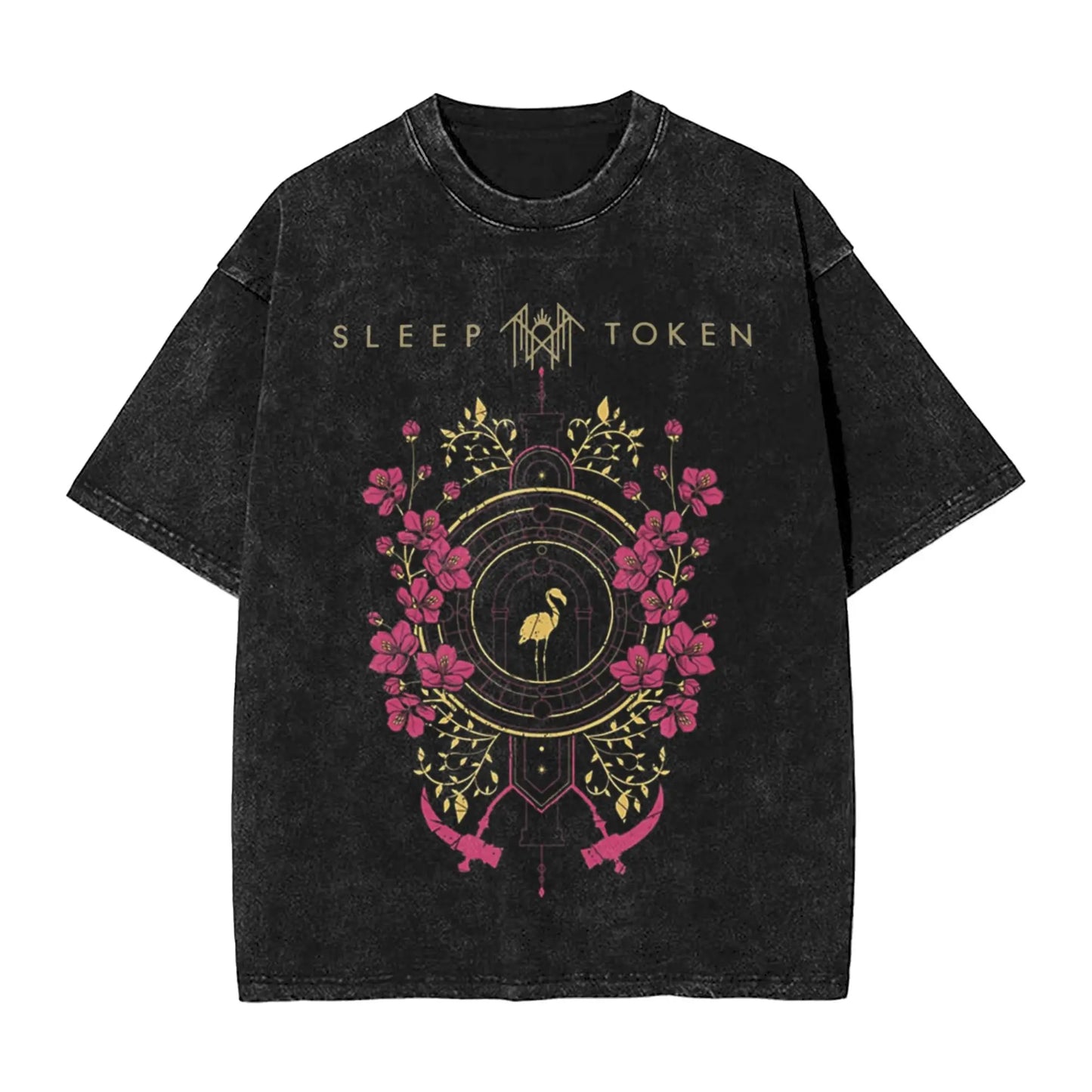 Sleep Rock Music Tokensd Even In Arcadia T Shirt Hip Washed Short Sleeve High Street T-Shirt Fashion for Men Women Streetwear