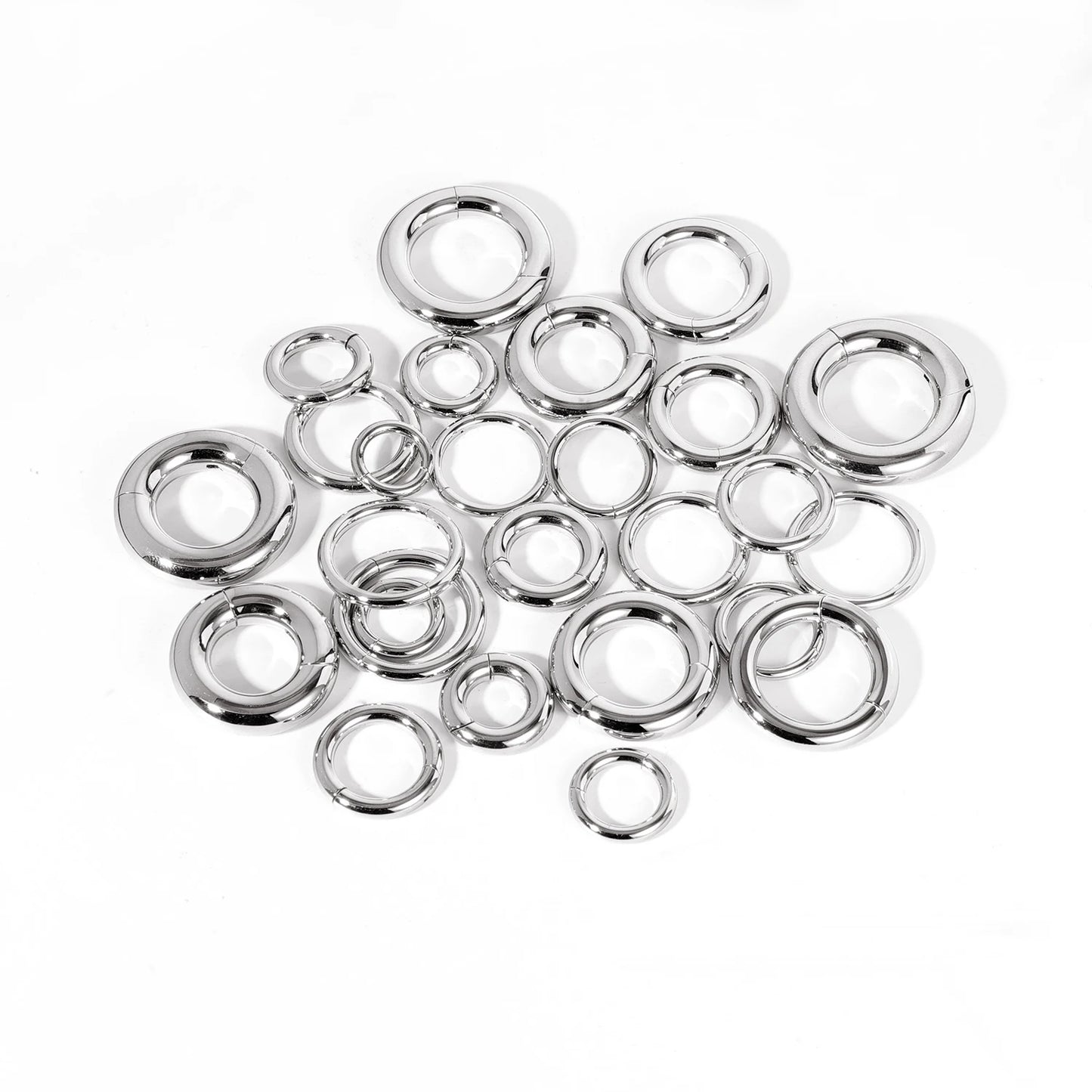 ZS 1PC Large Size Hoop Earring 316L Stainless Steel Ear Gauges Plugs Punk Septum Nose Rings 2/4/6/8/10/12G BCR Body Piercings